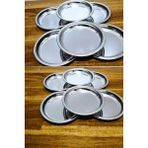 Elegancev Çelik Mini Tabak- Kahvaltı Tabağı - Meze Tabağı- Ikramlık-Çerezlik- 11 cm Çap -6 Adet - Gümüş - YOK