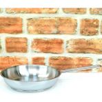 Elegancev Kapsül Tabanlı Çelik Tava - Yumurta Tavası - Kızartma Tavası- Metal Saplı - 22 cm - Gümüş
