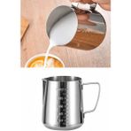 Elegancev Paslanmaz Çelik Ölçü Kabı - Beher - SÜTLÜK-550 ml - Gümüş