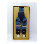 Elegans Giyim Aksesuar Unisex Mavi Baskılı Salopet Pantolon Askı
