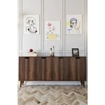 Elegant 4 Kapaklı Dekoratif Konsol Barok Ceviz - Kahverengi - Tek Ebat