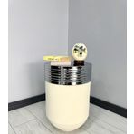 Elegant Dekoratif Krom Darbuka Krem Sehpa 60cm Elgnt60krmsehb