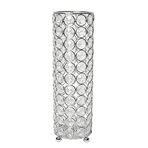 Elegant Designs HG1011-CHR Elipse Kristal Çiçek, Mumluk, Düğün Merkez Süsü, 25 İnç, Krom Dekoratif Mumluk/Vazo
