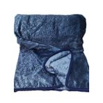 Elegant Emboss Çift Kişilik İspanyol Battaniye Denim