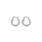 Elegant Hoop Gümüş Burgu Kadın Halka Küpe 2X2cm