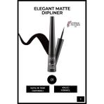 Elegant Matte Dipliner Waterproof Suya Dayanıklı - 01 Coal Black - Siyah
