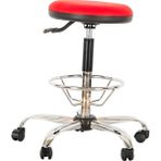 Elegant Metal Ayaklı Çemberli Yüksek Bar Taburesi - Kırmızı