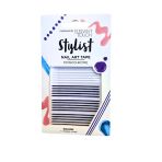 Elegant Touch Monochrome Tırnak Sticker Seti – Siyah-Beyaz Şerit Bant
