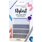 Elegant Touch Stylist Monochrome Nail Art Siyah-Beyaz Renkler Tırnak Şerit Bant Süsü - Siyah - Beyaz