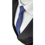 Elegante Cravatte Acem Mavisi Renginde Armürlü Dokuma Kravat Ve Cep Mendili
