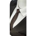 Elegante Cravatte Acı Kahve Renginde Armürlü Dokuma Kravat Ve Mendil