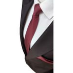 Elegante Cravatte Bordo Renk Armürlü Desen Kravat ve Mendil Seti