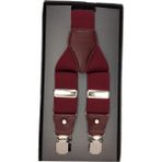 Elegante Cravatte Bordo Renk Lüks Erkek Pantolon Askısı - Standart