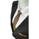 Elegante Cravatte Gold(ALTIN) Renginde Armürlü Dokuma Kravat Ve Cep Mendili