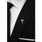 Elegante Cravatte Gümüş Gri Renk Ağaç Figürlü Ceket Yaka İğnesi Broş Rozet
