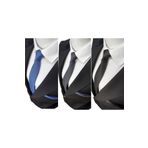 Elegante Cravatte Indigo Mavi - Antrasit Gri - Siyah Renk 3'lü Armürlü Kravat Ve Mendil Set