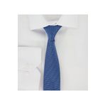 Elegante Cravatte Indigo Mavi Renk Armürlü Oxford Desen Kravat Ve Mendil Seti