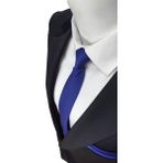 Elegante Cravatte Parlament Mavi Renginde Armürlü Dokuma Kravat ve Mendil - Parlement Mavi