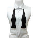 Elegante Cravatte Siyah Renk Saten Kumaş Açık Fransız Papyon