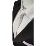 Elegante Cravatte Toz Pembe Renginde Armürlü Dokuma Kravat ve Mendil