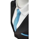 Elegante Cravatte Turkuaz Renginde Armürlü Dokuma Kravat Ve Cep Mendili