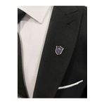 Elegante Cravatte Vintage Desenli Lacivert Renk Ceket Yaka İğnesi Broş