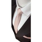 Elegante Cravatte Yavruağzı Renginde Armürlü Dokuma Kravat Ve Cep Mendili