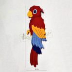 Elegantshop Papağan - Keçe Arma, Yama, Aplike, Patch - 12,5 x 4 cm - Renkli