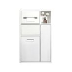 ElegantSpaces banyo depolama rafı, modern ve su geçirmez paslanmaz çelik, entegre çöp kutusu, tuvalet kağıdı düzenleyici ve aksesuarlar için