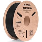 ELEGOO Yüksek Hızlı PLA+ Filament 1,75 mm Siyah 1 KG, Hızlı PLA Plus 3D Yazıcı Filamenti Sert ve Hızlı Baskı için Yüksek Akış, Boyutsal Doğruluk +/- 0,02 mm, 1 kg Karton Makara (2,2 lb)