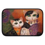 Elekli Desenli Kedi Tuvalet Önü Paspası 60 X 45 Cm Maske