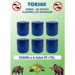 Elektirikli Çit 500m X 6 Adet Çift Örgülü Galvanizli Tel + İp