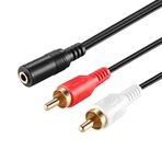 Elektormer 3.5 mm Streo Dişi / 2 RCA Erkek 1.5 m Kablo