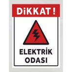 Elektrik Odası - Uyarı Levhası 15X20 cm Polikarbon - 15 x 20 cm - 1 Adet