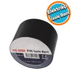 Elektrikçi Bandı İzolasyon Siyah İzole Elektirik Kablo Bant Bandı Pvc 0.13 Mm Kalınlık 50 Mm Geniş 25 Metre