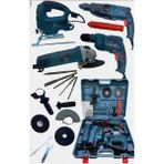 Elektrikli 4 lü Makine Seti Kırıcı Delici, 13mm Darbeli Vidalama Matkap, 125mm Avuç Taşlama, Dekupaj TestereEEA416 .....