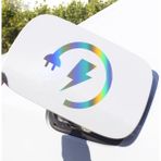 Elektrikli Araba Priz Söket Sarj Etiketi Depo Sticker 13 cm Hologram - 18CM - Renkli
