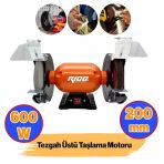 Elektrikli Bıçak Kesici Bileme Taş Motoru 200 Mm Zımpara 600 W Rico Taşlama Metal Tezgah Üstü Çark
