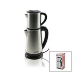 Elektrikli Çay Makinesi Çaycı Set 1.8Lt Su Isıtıcı Pls.+ 0.8Lt Demlik Çelik Taban 1800W 360 Derece Gövde Hk-509 (5250)