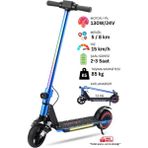 Elektrikli Çocuk Scooter - Çift Frenli Katlanabilir - LED Işıklı - Ön Çift Süspansiyonlu 8+ - MAVİ