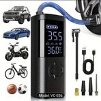 Elektrikli Hava Pompası 150 PSI Araba Dijital LCD Ekranlı Kablosuz Hava Kompresörü Bisiklet Motosiklet için LED Işıklı Mini Lastik Pompası Araba Topları ve Şişme Yastıklar