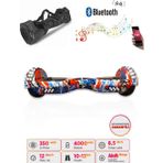 Elektrikli Kaykay Full Ledli Hoverboard Bluetooth Hoparlörlü 6.5 Inch Çanta Hediyeli D09