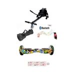 Elektrikli Kaykay Scooter Akıllı Denge Hoverboard + HoverKart + Çanta FULL LEDLİ EXTREM PAKET D01