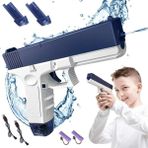 Elektrikli Otomatik Atış Yapan Çift Sarjörlü Glock Su Tabancası - Mavi