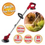 Elektrikli Sarjli Yan Tirpan Cim Ot Bicme Kesme Rodex Rdx9022 Li-On Cift Batarya Akulu 150 Mm Disk