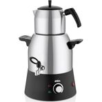ELEKTRİKLİ SEMAVER MUSLUKLUÇAY MAKİNESİ ÇAYCI ÇELİK SU KAZANI=3LT - ÇELİK DEMLİK=1.1LT 1000W STM-5817 (5264)