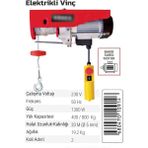 Elektrikli Vinç 20 Metre Çelik Halat 800 kg Kaldırma Çekme Kapasitesi Ev Iş Mal Oto Sanayi