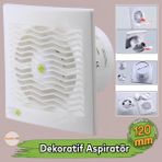 Elektrikli Wc Mutfak Büro Banyo Havalandırma 120 Mm Aspiratör Fan Kirli Hava Kötü Koku Egzoz Fanı