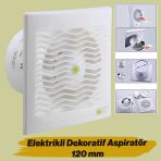 Elektrikli Wc Mutfak Büro Banyo Havalandırma 120 Mm Aspiratör Fan Kirli Hava Kötü Koku Fanı 120 Mm