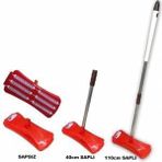 Elektrik+Şarj Derdi Yok 110cm Metal Saplı Pratik Halı Süpürgesi 6 Döner Fırçalı Gırgır Plastik Hazne